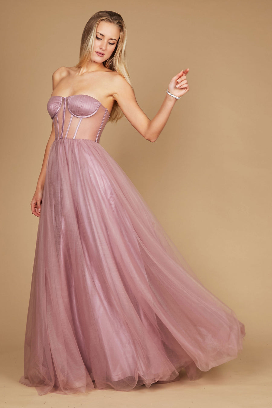 Kos Couture Corset Prom Party Dress Formal Ball Gown