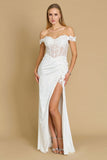 Dylan & Davids DD1286 Long Off Shoulder Fitted Corset Wedding Dress