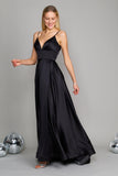 Prom Dresses Long Spaghetti Strap Prom Formal Gown Black