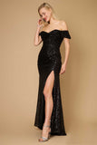 Formal Dresses Long Mermaid Sequin Formal Party Dress Black