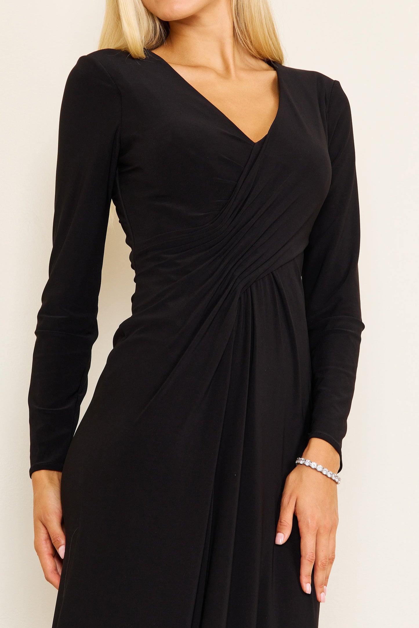 Formal Dresses Long Formal Stretch Evening Long Sleeve Dress Black