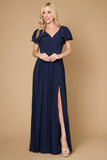 Formal Dresses Short Sleeve Formal Mother of the Bride Dress Navy