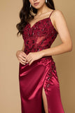 Prom Dresses Long Burgundy Formal Prom Evening Dress  Burgundy