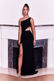 Prom Dresses Side Cut Out Sexy Prom Formal Dress Black