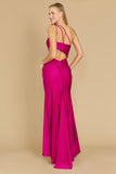 Prom Dresses Side Cut Out Sexy Prom Formal Dress Magenta