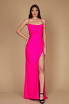 Dylan & Davids DD1313 Long Formal Low Back Prom Dress Fuchsia