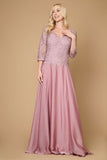 Mother of the Bride Dresses Long Sleeve Formal Mother of the Bride Lace Dress Mauve