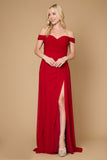 Formal Dresses Off Shoulder Long Formal Evening Dress Burgundy