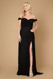 Formal Dresses Off Shoulder Long Formal Evening Dress Black