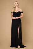 Formal Dresses Off Shoulder Long Formal Evening Dress Black