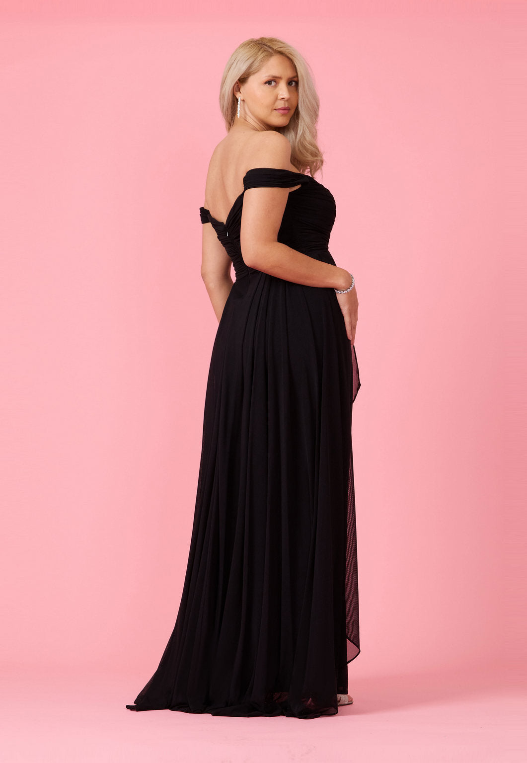 Formal Dresses Off Shoulder Long Formal Evening Dress Black