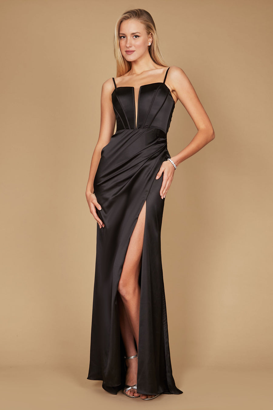 Formal Dresses Long Plunging Neckline Sexy Formal Prom Dress Black