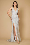 Formal Dresses Long Hand Beaded Couture Sequin Formal Dress Silver