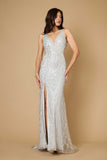 Formal Dresses Long Hand Beaded Couture Sequin Formal Dress Silver