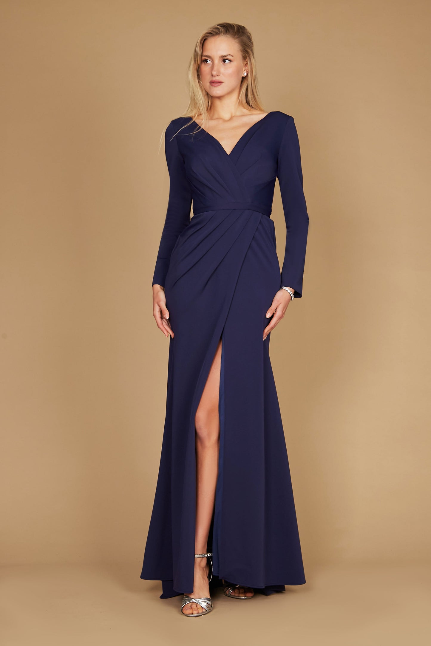 Formal Dresses Long Sleeve Formal Evening Party Dress Navy