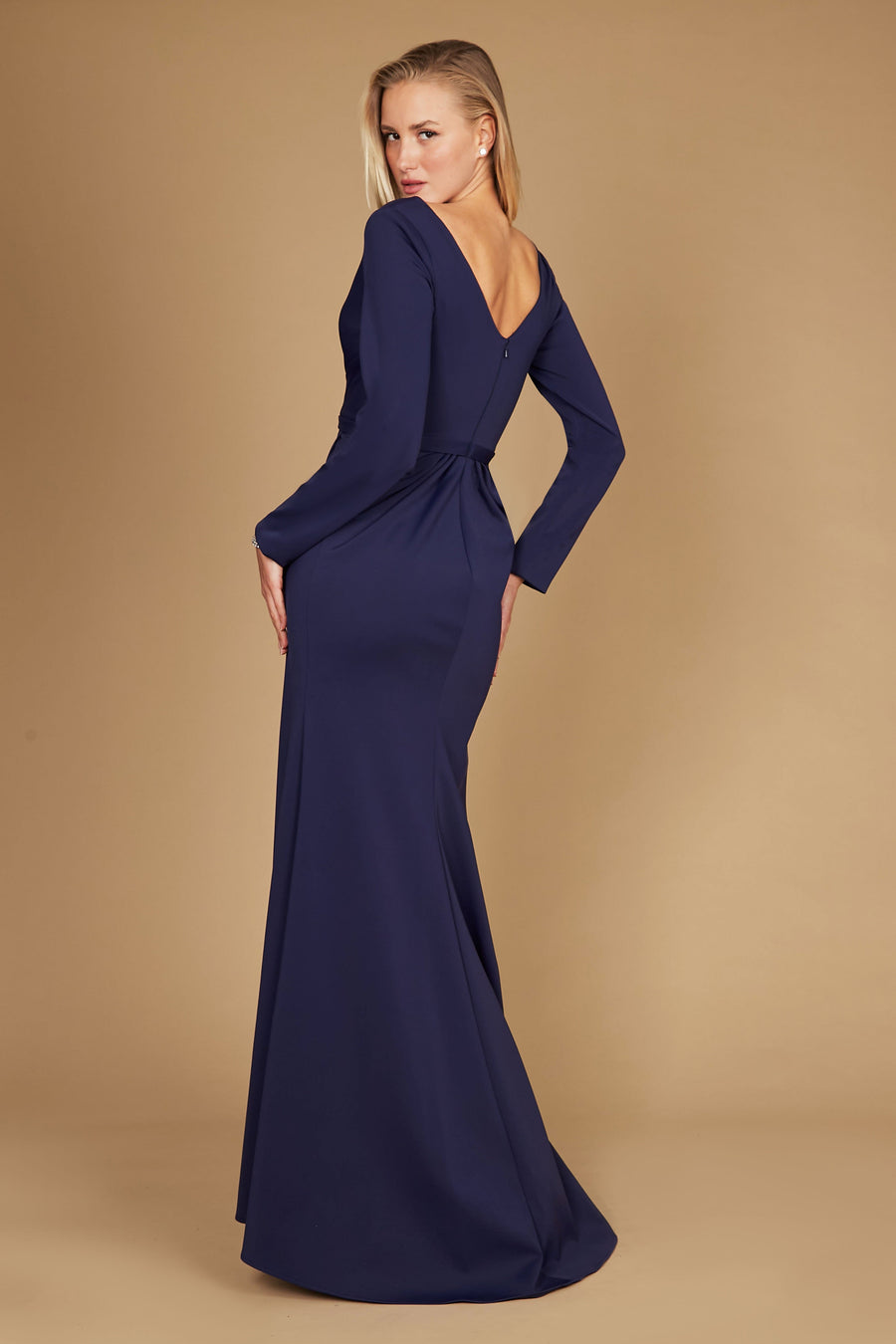 Formal Dresses Long Sleeve Formal Evening Party Dress Navy