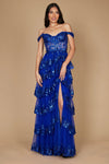 Formal Dresses Long Sequin Sheer Corset Prom Dress Royal