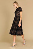 Cocktail Dresses Midi Lace Formal Black Cocktail Dress  Black