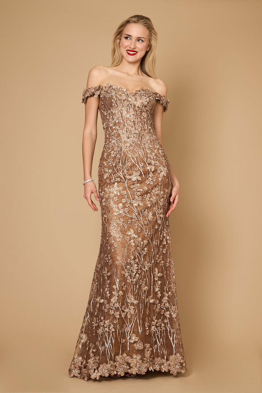 lace off the shoulder mother of the bride dress Zapaka Women Long Champagne Mother of the Bride Dress with Lace Appliques Stretch Satin Off the Shoulder Back Zipper Formal Dress, Champagne / US18W