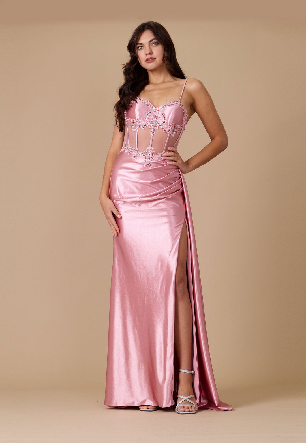 Prom Dresses Long Corset Sexy Prom Dress Mauve