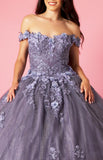 Quinceniera Dresses Long Ball Gown Quinceanera Floral Dress Periwinkle