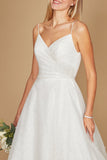 Wedding Dresses Long Spaghetti Strap Wedding Dress Off White