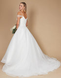 Wedding Dresses Plus Size Long Off Shoulder Wedding Gown Off White