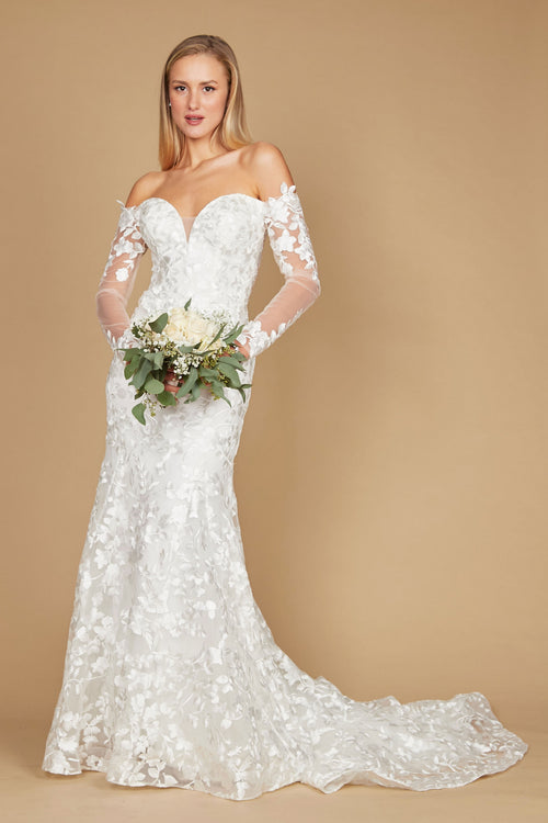david's bridal long sleeve lace wedding dress Lace and Tulle Long Sleeve Ball Gown Wedding Dress