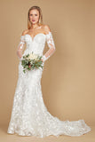 Dylan & Davids DD336 Lace Long Off Shoulder Mermaid Wedding Dress