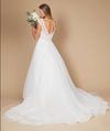 Wedding Dresses Long Cap Sleeve Lace Wedding Dress Off White