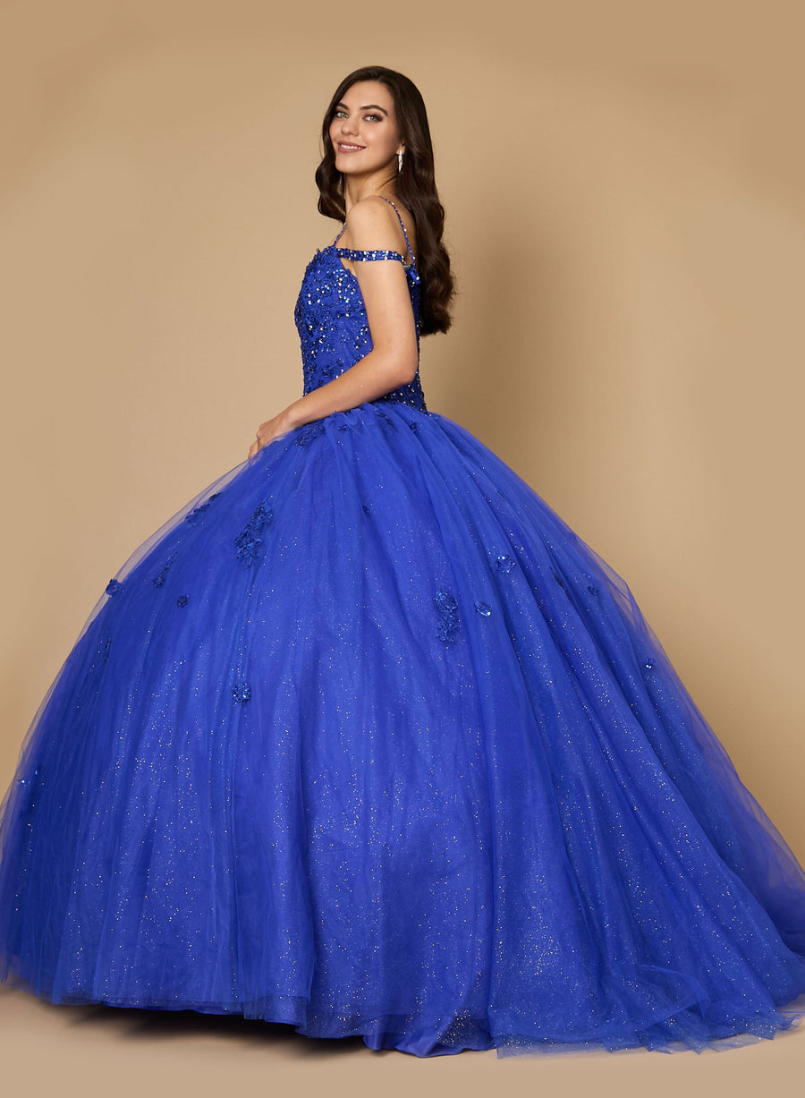 Quinceniera Dresses Long Quinceanera Dress Glitter Ball Gown Royal