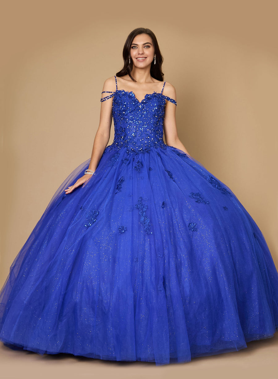 Quinceniera Dresses Long Quinceanera Dress Glitter Ball Gown Royal