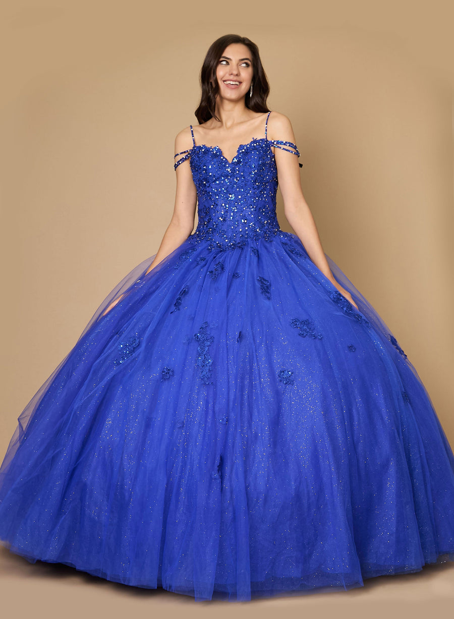 Quinceniera Dresses Long Quinceanera Dress Glitter Ball Gown Royal