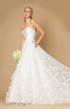 Wedding Dresses Long Strapless Embroidery Wedding Dress Off White