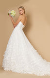 Wedding Dresses Long Strapless Embroidery Wedding Dress Off White