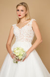 Wedding Dresses Long Thick Straps Lace Wedding Dress Off White