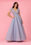 Formal Dresses Short Sleeve Silver Formal Evening Dress Periwinkle