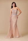 Prom Dresses Off Shoulder Hand Beaded Couture Evening Dress Champagne