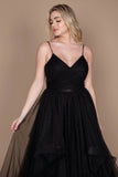 Black Wedding Dresses Long Spaghetti Strap Black Wedding Dress Black