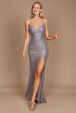 DD1235 Dylan & Davids Long Formal Fitted Sequin Prom Dress