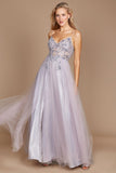 Dylan & Davids #DD1290 Long Jeweled Beaded Tulle Prom Dress