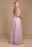 Prom Dresses Long Jeweled Beaded Tulle Prom Dress Mauve