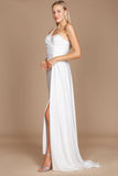 Wedding Dresses Long One Shoulder Wedding Dress White