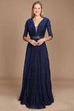 Formal Dresses Long Sleeve Formal Evening Dress Navy