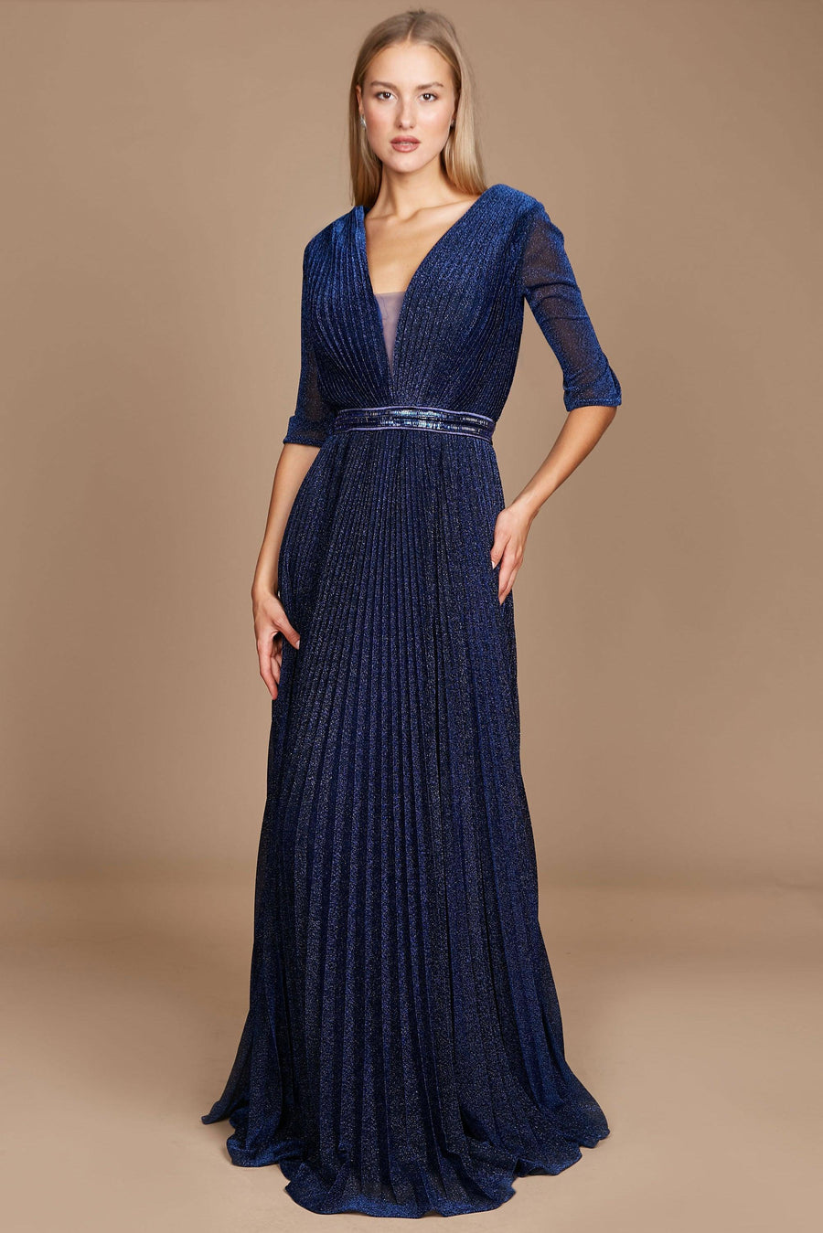 Formal Dresses Long Sleeve Formal Evening Dress Navy