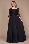 Dylan & Davids DD8919 Long Sleeve Hand Beaded Mother of The Bride Dress Black