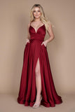 Prom Dresses Long Spaghetti Strap Prom Formal Gown Burgundy