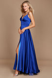 Prom Dresses Long Spaghetti Strap Prom Formal Gown Royal