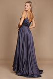 Prom Dresses Long Spaghetti Strap Prom Formal Gown Charcoal