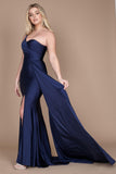 Prom Dresses One Shoulder Long Evening Gown Prom Dress Navy